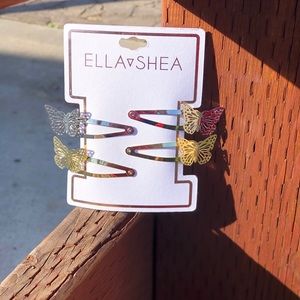 Gold and silver butterfly clips